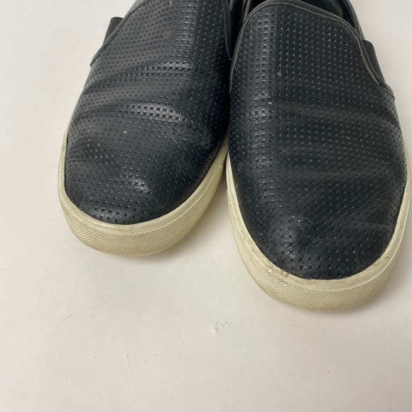 VINCE Blair Perforated Leather Slip On Sneaker BLK - Picture 3 of 10